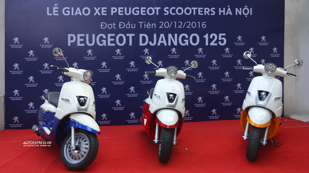 Peugeot Django 125 với nhiều màu sắc cá tính cho khách hàng lựa chọn.