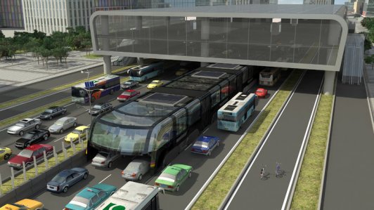 Trung Quốc tiến hành chạy thử "siêu xe Bus" chở 1200 hành khách