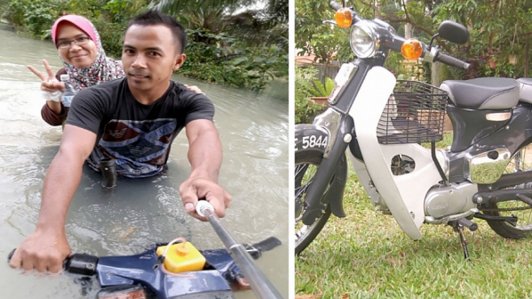 Tự chế xe máy Honda ngụp lặn trong nước mà không chết máy