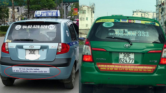 Lãnh đạo taxi Vinasun lên tiếng việc tài xế dán decal phản đối Uber,Grab