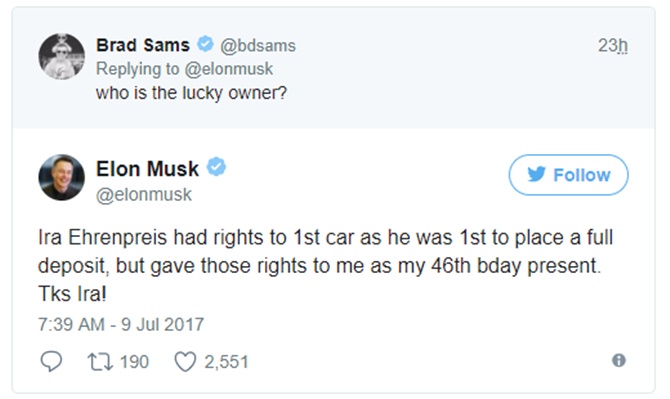 Một nguồn tin trên mạng xã hội về Tesla Model 3