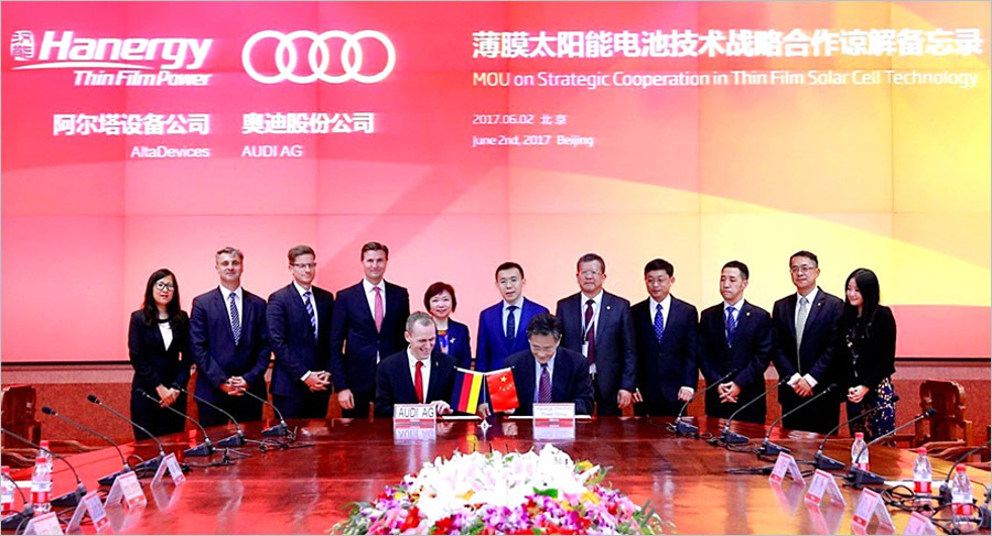 Lễ ký kết hợp tác sản xuất giữa Audi và tập đoàn Hanergy