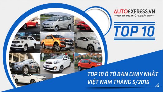 Top 10 xe ô tô bán chạy nhất Việt Nam tháng 5/2016 [Infographic]