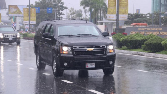 "Quái thú" Cadillac One của tổng thống Mỹ Donald Trump đã đến Đà Nẵng